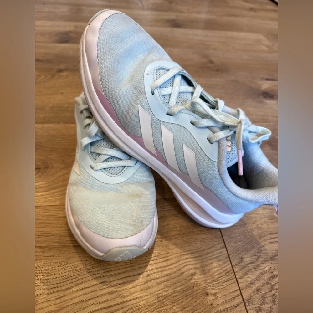 Adidas Fortarun Sports Girl's Shoes Size 6 White Multi-colored Pastels
